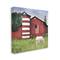 Stupell Industries Grazing White Horse Red Americana Barn Flag Canvas Wall Art